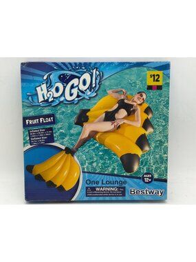 H2O Go! Inflatable Banana Fruit Float Lounge For Pool Or Beach Ages 12+ By Bestw